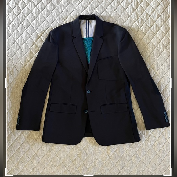 ROBERT GRAHAM X 42 Reg Navy 2 Button Blazer Worn 1 x Orig $698 (2 extra buttons)